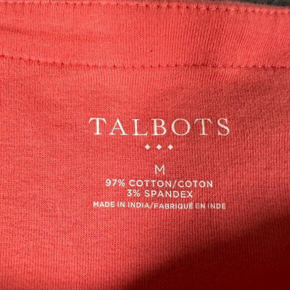 Talbots Factory Medium Coral Boat Neck Half Sleeve Pullover T-shirt Tee - Picture 6 of 8